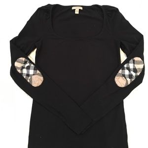 Burberry Black T-shirt with elbow patches